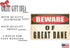 Rogue River Tactical Beware of Great Dane Dog Metal Tin Sign Yard Outdoor Warning Fence Sign Large 12x8...