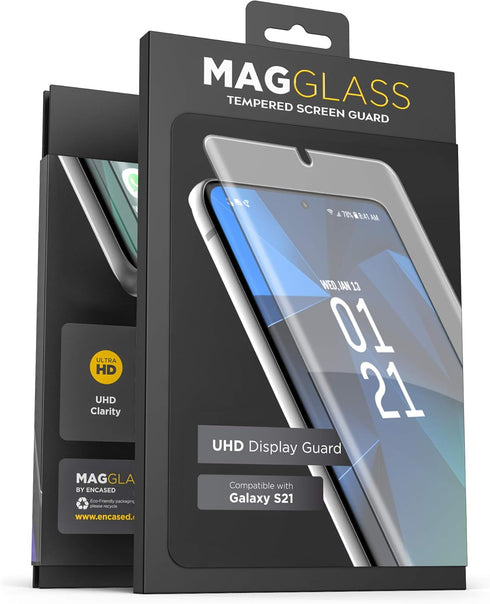 magglass Samsung Galaxy S21 Tempered Glass Screen Protector (Fingerprint Sensor Compatible) Anti-Bubble UHD Clear Screen Guard (Case Compatible)...