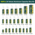 24Value 460Pcs 6.3V-50V Capacitor Assortment Box Kit DIP 1uF-1500uF High Frequency Aluminum Electrolytic Capacitors for Industrial Electrical and ...