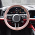 Leather Steering Wheel Cover Lace Up, Stitch on Wrap, Pink Steering Wheel Cover for Women, Anti-Slip & Breathable & Soft, Nappa Leather & Car Acce...