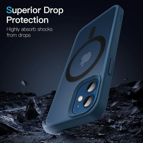 JETech Magnetic Case for iPhone 12 Mini 5.4-Inch Compatible with MagSafe, Translucent Matte Back Slim Shockproof Phone Cover (Blue)......