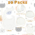 10Pcs Sublimation Baby Bibs White Cotton Waterproof Infant Bib Blank DIY Creative Food Bib Adjustable Hook Loop Closure Newborn Babies Bib Keepsak...