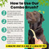 Dog Brush for Shedding - Cat Brush for Shedding - Double Sided Bamboo Brush Ball Pin and Soft Nylon Bristle - Dog and Cat Grooming Brush (Small)...