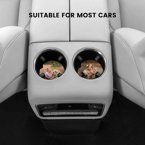 Sublimation Blanks Car Coasters, 6pcs Ceramic Sublimation Coasters Blanks for Cup Holders, Absorb Spills to Keep Cupholders Clean (White-Light (Ce...