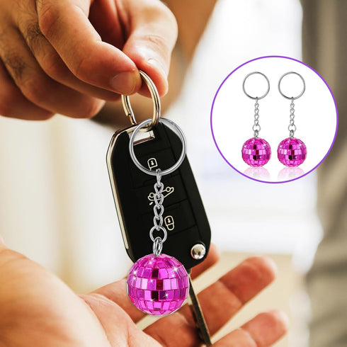 Disco Ball Keychain, 12 Pieces Disco Ball Party Favors Keychains 70s Disco Keychain Silver Mirror Ball Keychain Ball Party Supplies Party Favors S...