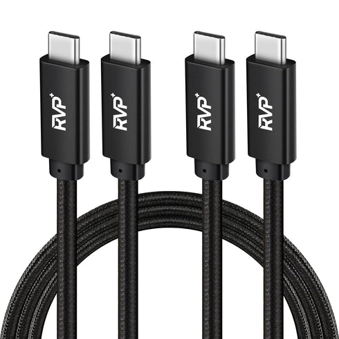 USB C to USB C Cable (2Pack, 100W, 3FT), Nylon Braided 3.2 Gen 2 USB-C Cable, 20Gbps Fast Charging Cable - Black...