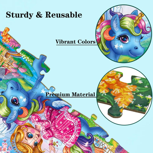 Puzzles for Kids Ages 4-8 Kids Puzzles Ages 6-8 Princess with Her Unicorn 100 Pieces Puzzle Toddler Children Learning Educational Game for Girl an...