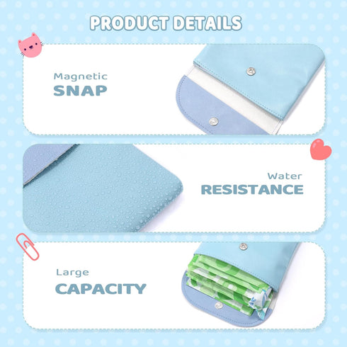Sanitary Napkin Storage Bag, Portable Period Bag with Snap, Menstrual Pad Bag Tampon Holder for Purse for Teen Girls Women Ladies Daily Use, First...