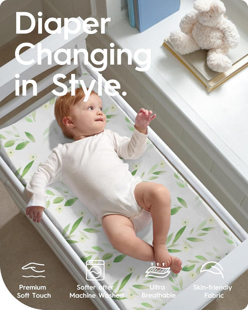 Changing Pad Cover for Girls Boys, TotBasic Premium Soft Boho Changing Table Covers, Stretchy Jersey Changing Table Sheets - Fits All Standard Cha...