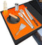Silicone Griddle Tools Mat for Blackstone,Grill BBQ Caddy Utensils Holder, 3 in 1 Spatula Mat with Drip Pad,Blackstone Griddle Accessories,Orange...