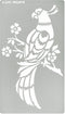Aleks Melnyk No.471 Metal Stencil, Bird on Tree Branch, Parrot, Branches with flowers, Wild Animal, Small Stencil, 1 PC, Template for Wood Burning...
