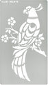 Aleks Melnyk No.471 Metal Stencil, Bird on Tree Branch, Parrot, Branches with flowers, Wild Animal, Small Stencil, 1 PC, Template for Wood Burning...