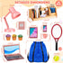 Mini School Supplies, Doll School Supplies Includes Mini Doll Tennis Racket, Laptop, Bookshelf, Tablet, Desk lamp for Dolls Accessories Set...