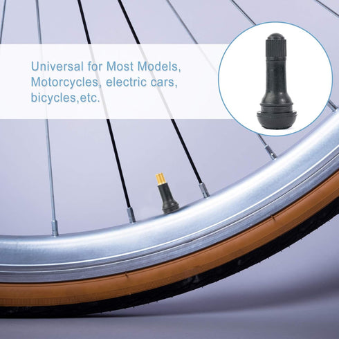 8Pcs Premium TR413 Tubeless Tire Valve Stems, Black Rubber Snap-in Tire Valve Stem, Universal for Tubeless 0.453 inches 11.5mm Rim Holes...