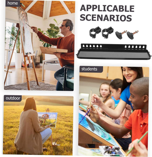STOBOK Brush Drawing Tool Storage Easel Storage Tray Tripod Pallet Board Easel Detachable Paints Tray Trays for Easel Replace Accessories Pigment ...