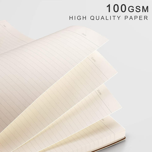 EMSHOI College Ruled Composition Notebook - Large B5 Notebook Lined Journal Leather with Free Sticky Notes, 204 Numbered Pages,100gsm Thick Lined ...
