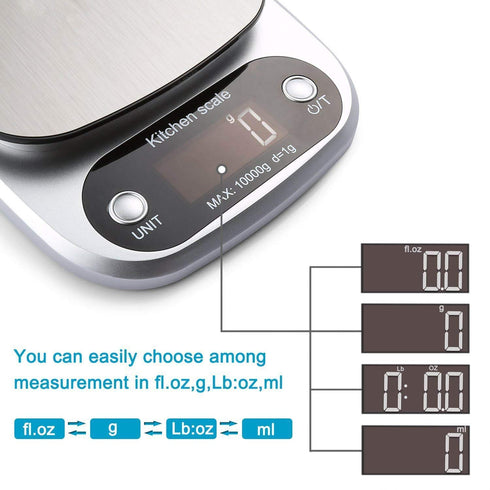 Food Scale 22lb Weight Grams, Digital Kitchen Scales and Ounces for Cooking, Baking...