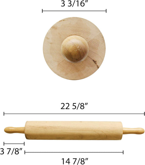 Thunder Group WDRNP015 Rolling Pin 15" 3-1/4" Dia. Barrel...