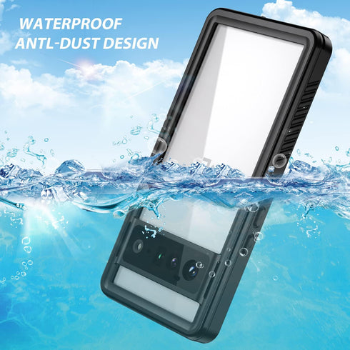 Pixel 6 Pro Case Waterproof, IP68 Certified with Built-in Screen Protector Full Body Shockproof Dirtproof Snowproof Rugged Clear Case for Google P...