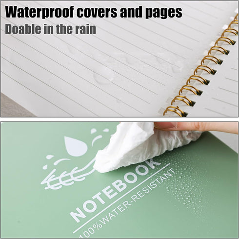 Koogel Spiral Notebook A5, Waterproof Notepad Ruled Notebook 60 Sheets Stone Paper All Weather Notebook for School Office Camping Outdoor Activiti...
