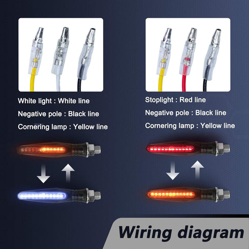 Motorcycle Indicators Flowing Turn Signal Lights Motorbike Turning Indicators Daytime Running Lights Brake Lights 12V for Motorcycle Motorbike(Pac...