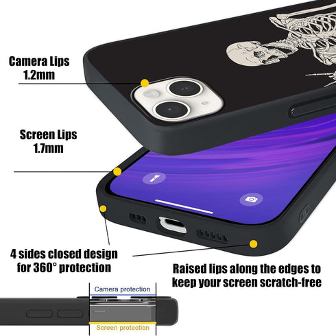 for iPhone 15 Plus Case Human Skeleton Posing Isolated Phone Case for Women Girls Slim Soft ShockProof Protective Cover Case for iPhone 15 Plus 6....