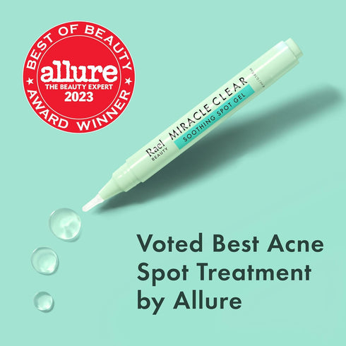 Rael Acne Spot Treatment, Miracle Clear Soothing Spot Gel Pen - Acne Gel, Pimple and Blemish Treatment, Korean Skincare, for Early Stage, Succinic...