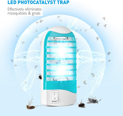 Bug Zapper Plug in Mosquito Killer Trap Zapper, Electric Gnat Fly Trap Zapper for House Indoor Bug Killer Light Eliminates Flying Pests for Home 4...
