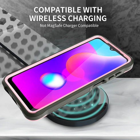 URBANITE Case for Samsung Galaxy A12 with Built-in Screen Protector, Dual Layer Shockproof Protective Phone Case, Military Grade Heavy Duty Cover ...