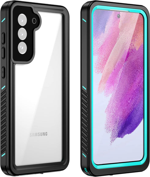 Ezanmull Waterproof Case for Samsung Galaxy S21 FE 5G, Built-in Screen Protector, Dustproof, Shockproof, Drop Proof, Rugged Full Body Cover for Sa...