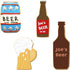 Bottle and Mug Cookie Cutter 4 Pc Set HS0465 with Sugar Cookie Recipe Card. Foose Brand USA...