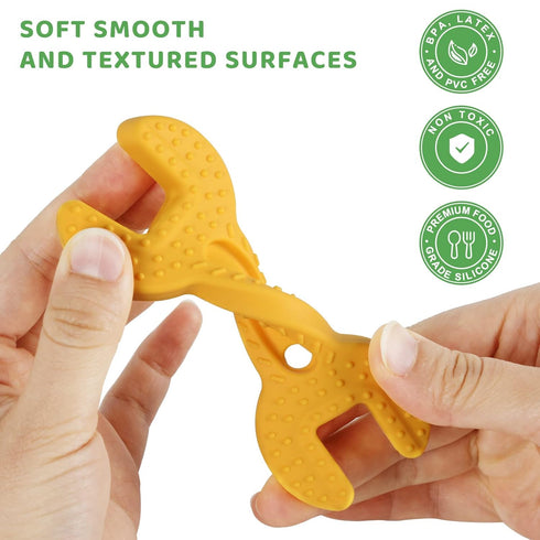 Fu Store 4 Pack Soft Silicone Teething Toys for Toddlers Infant Tools Shape Baby Teethers Relief Soothe Babies Gums Set (8 Pack Hammer Set)...