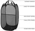 2 Packs Mesh Pop up Laundry Hamper (Black) with Portable Handles, Collapsible for Storage, Foldable Pop-Up Laundry Bags for Kids Room, College Dor...