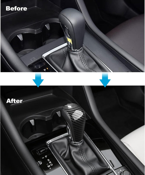 for Mazda 3 CX-30 2024 2023 2022 2021 2020 for Mazda CX-50 2024 2023 Accessories Sporty Car Auto Gears Panel Gear Shift Knob Cover Trim Cap -Carbo...