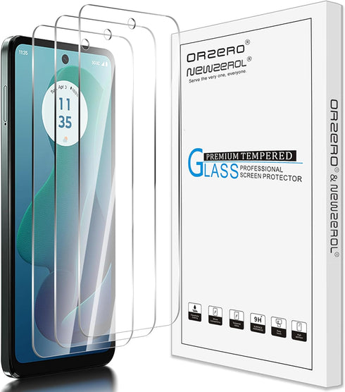 (3 Pack) Orzero Tempered Glass Screen Protector Compatible for Motorola Moto G 5G 2024, Protector De Pantalla Precise Front Camera Cutouts HD...