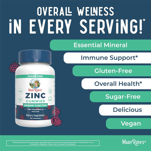 Zinc Gummies by MaryRuth's | Zinc Supplements | Immune Support Supplement | Essential Mineral | Pectin Based | Overall Health & Wellness | Ages 14...
