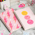 L1rabe 2 A5 Preppy Spiral Notebooks for Teens Girls Y2K Hardbound Journal for Student Happy Smile Hardcover Notebook, Pink Notebooks for Friends B...