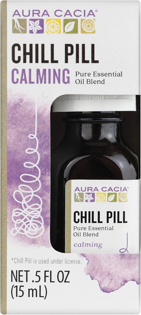 Aura Cacia Aura Cacia Chill Pill Essential Oil, 0.5 Ounce, Lavender, Peppermint, Sweet Orange, Basil, Chamomile and Patchouli...