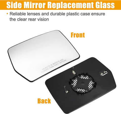 X AUTOHAUX Passenger Right Side Mirror Glass Car Rearview Mirror Glass Power Heated Exterior Mirror Replacement for Ford F-150 2004-2014 4L3Z-17K7...