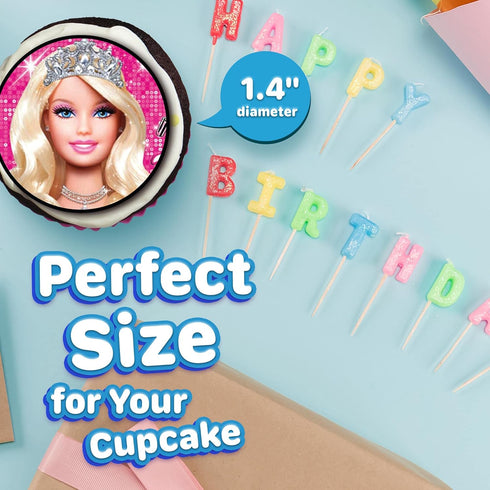 30 x Edible Cupcake Toppers – Fashion Doll Girl Pink Themed Collection of Edible Cake Decorations | Uncut Edible on Wafer Sheet...