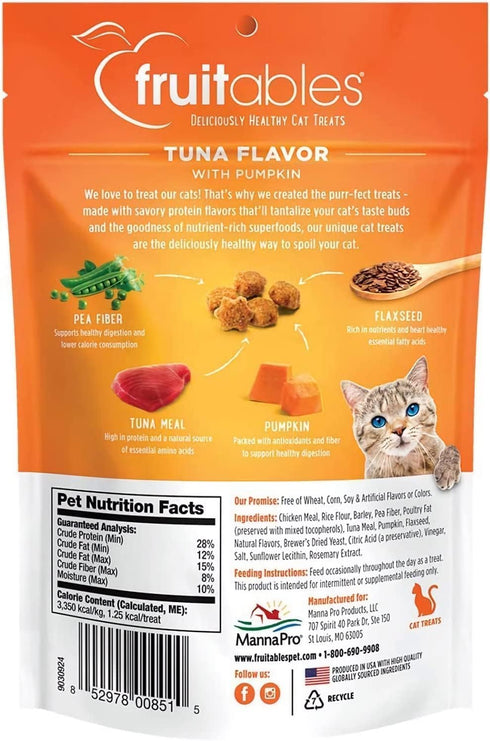 Fruitables Cat Treats | Crunchy Treats for Cats | Healthy Low Calorie Treats Packed with Protein | Free of Wheat, Corn and Soy | Made with Real Tu...