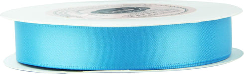 VATIN Double Face Copen Blue Satin Ribbon 5/8" Continuous 25 Yards,Blue Polyester Fabric Ribbon use for Bows Bouquet, Gift Wrapping, Floral Arrang...