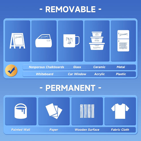 White Chalk Markers 2 Pack -15mm Jumbo Tip Car Markers - White Dry Erase Markers Pen - Chalk Pens White Liquid Chalk Markers for Chalkboard, Windo...