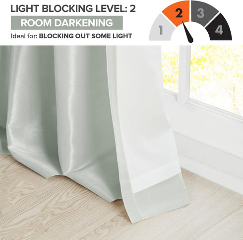 Madison Park Emilia Faux Silk Single Curtain with Privacy Lining, DIY Twist Tab Top, Room Darkening Window Drape for Living Room, Bedroom and Dorm...