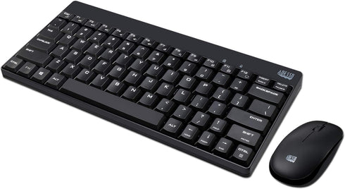 Adesso WKB-1100CB Natural Ergonomic Wireless Spill Resistant Mini Keyboard & Mouse Combo,Black...