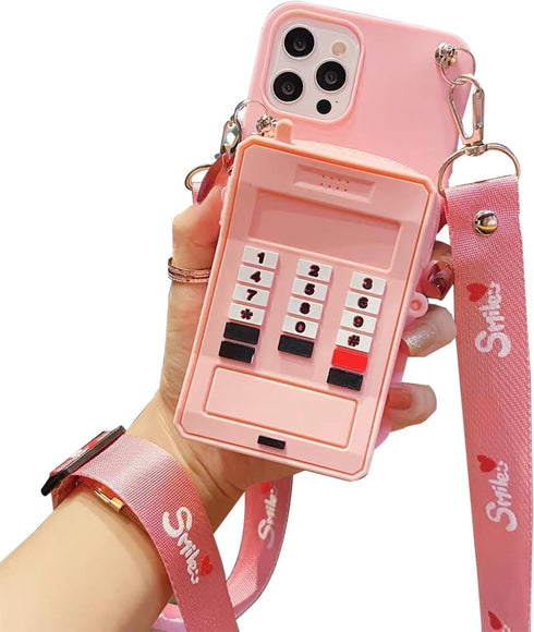 Crossbody Wallet Case for iPhone 15 Pro Max Case with Card Holder Cute iPhone Case with Strap Adjustable Silicone Phone Case Shockproof Protective...