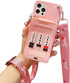 Crossbody Wallet Case for iPhone 15 Pro Max Case with Card Holder Cute iPhone Case with Strap Adjustable Silicone Phone Case Shockproof Protective...