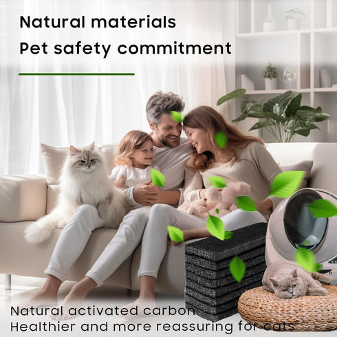 8 Pack Carbon Filters Compatible with Automatic Litter Box Robot 3, OEM Thick Replacement Filter to Absorb Odors Control Damp from Cat Keep Home F...