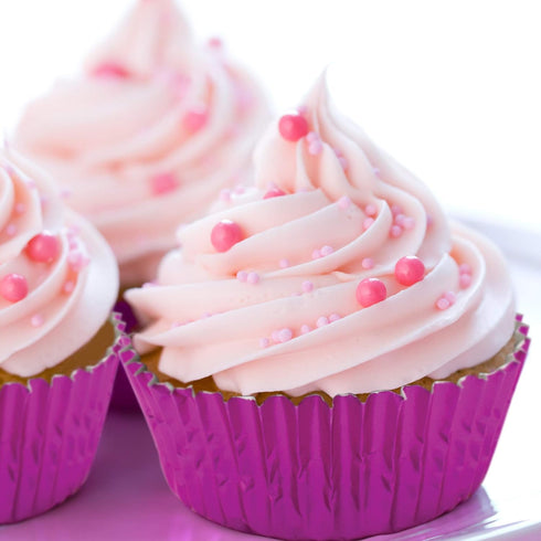 Fox Run Hot Pink Foil Muffin and Cupcake Liners, Set of 32 Standard Size Wrappers...