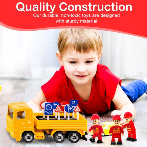 FUNERICA Toy Fireman Action Figures for Kids - Firefighter Figurines Community Helpers Toys - Little People Figures for Firefighter Toys, Fire Tru...